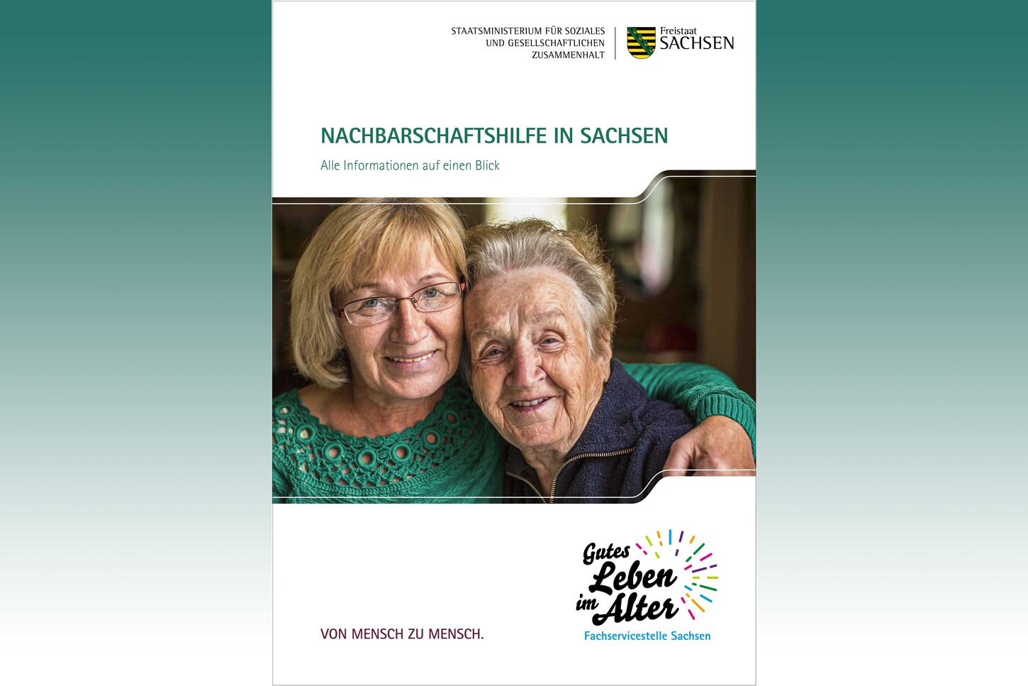 Cover der Informationsbroschüre zur Nachbarschaftshilfe in Sachsen