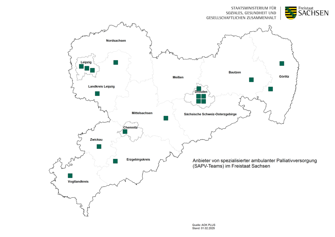Spezialisierte ambulante Palliativversorgung in Sachsen